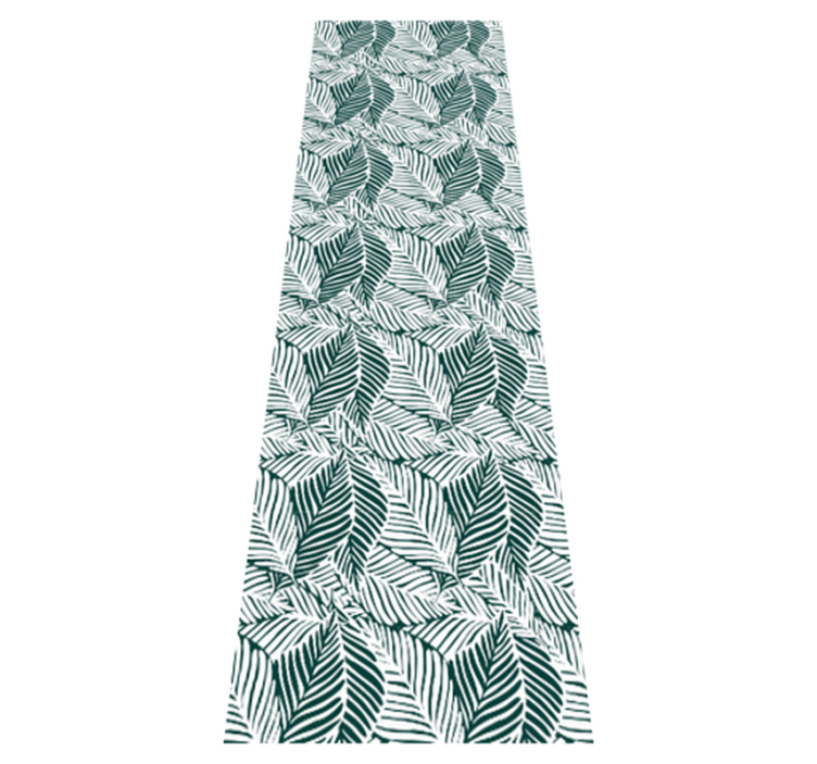 Bedroom vinyl rug in green and white leaf design - TenStickers