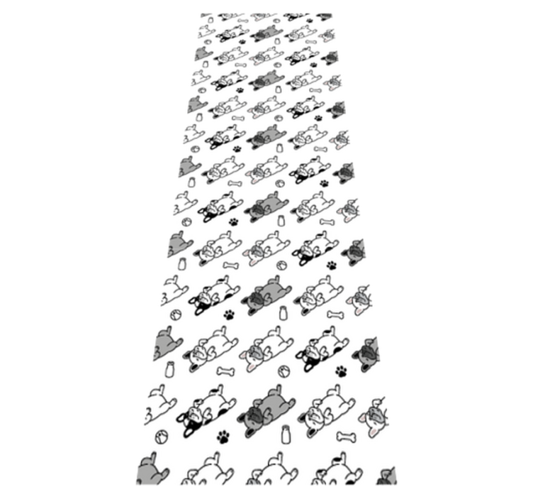 Bedroom vinyl rug with black and gray dog pattern - TenStickers