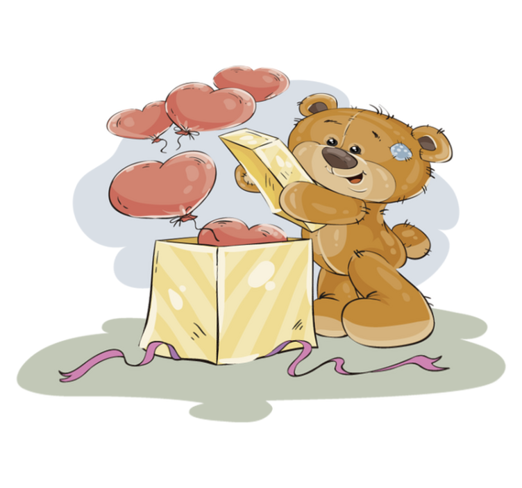 Vinyl rug for kids Bear in Love - TenStickers