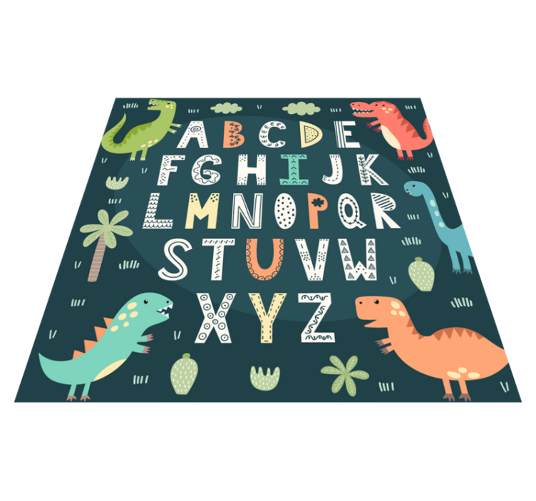 Alphabet Dinosaur Playroom bedroom vinyl rug - TenStickers