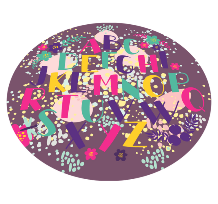 Floral alphabet vinyl rug - TenStickers