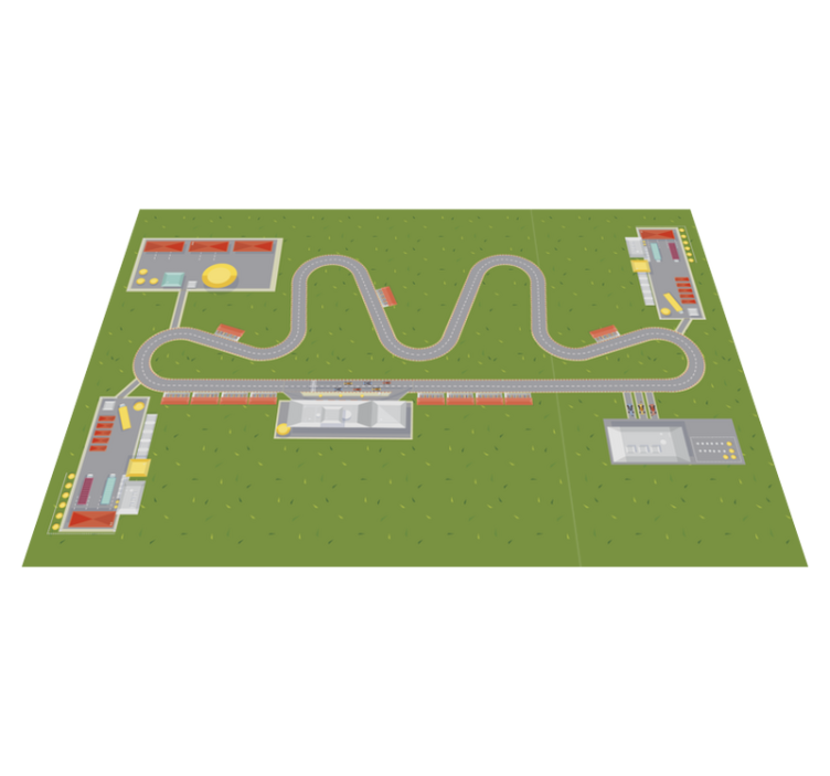 Playful Roadway Map road vinyl rug - TenStickers