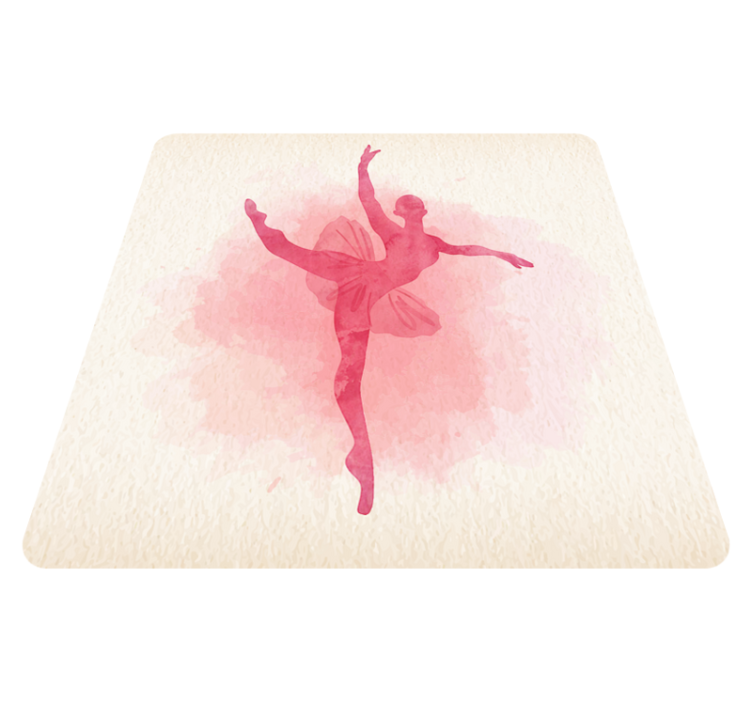 Ballet Dancer Silhouette kids vinyl rug - TenStickers