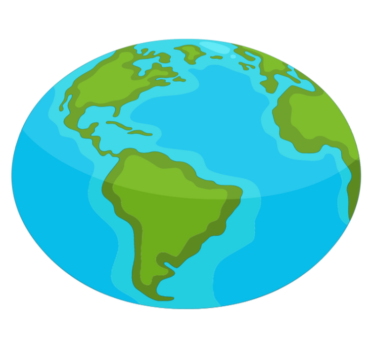 Illustrative world map vinyl rug - TenStickers