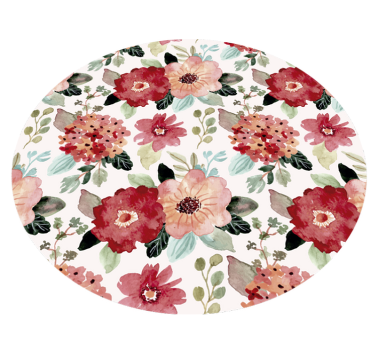 Vintage style vinyl rug with flowers - TenStickers