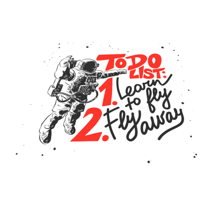 Astronaut To-Do List custom vinyl rug - TenStickers