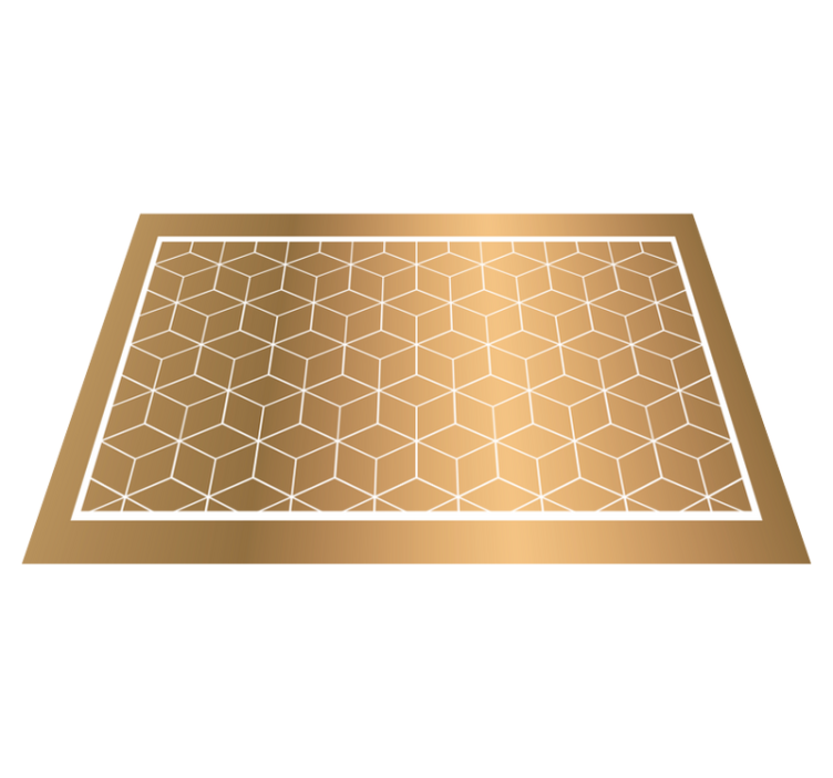 Geometric Cuboid Illusion geometric vinyl rug - TenStickers