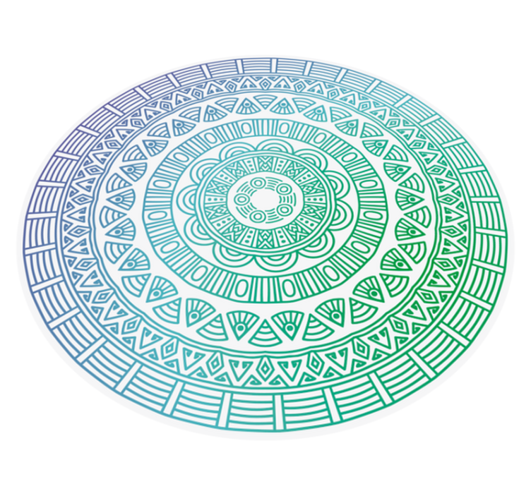 Mandala Circular Pattern mandala vinyl rug - TenStickers