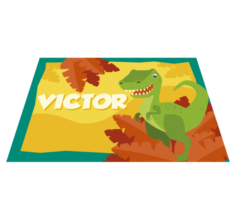 Dinosaur Personalization custom vinyl rug - TenStickers