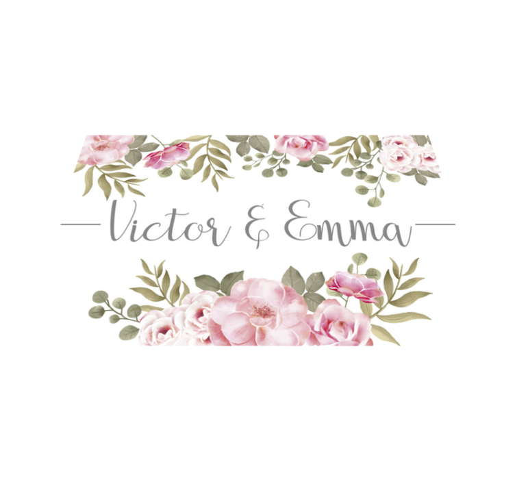 Personalized Floral custom vinyl rug - TenStickers