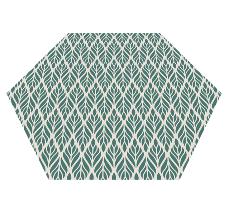 Geometric Leaf Pattern geometric vinyl rug - TenStickers