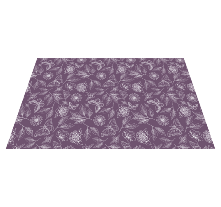 Floral Symmetry flower vinyl rug - TenStickers