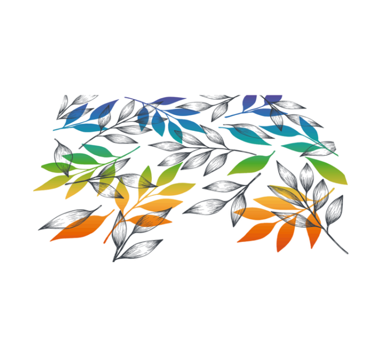 Rainbow leaves modern vinyl rug - TenStickers