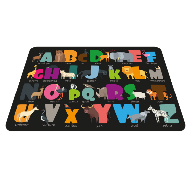 Animal Alphabet EN vinyl alphabet rug - TenStickers