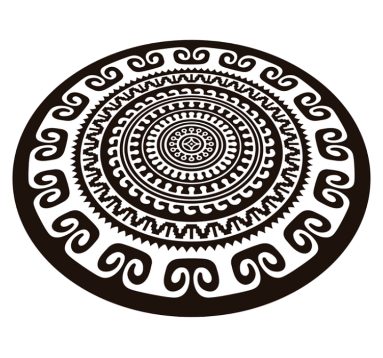 Black and white mandala bedroom vinyl rug - TenStickers