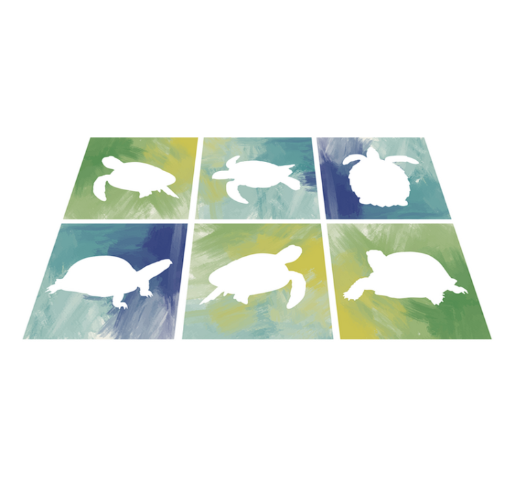 Colorfull turtle pack tile animal vinyl rug - TenStickers