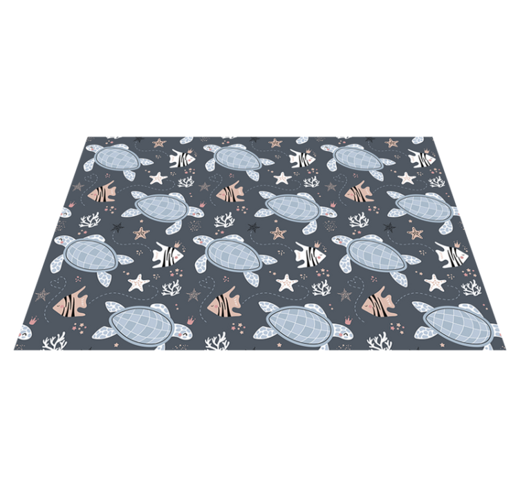 Seafaring Creatures vinyl rug - TenStickers