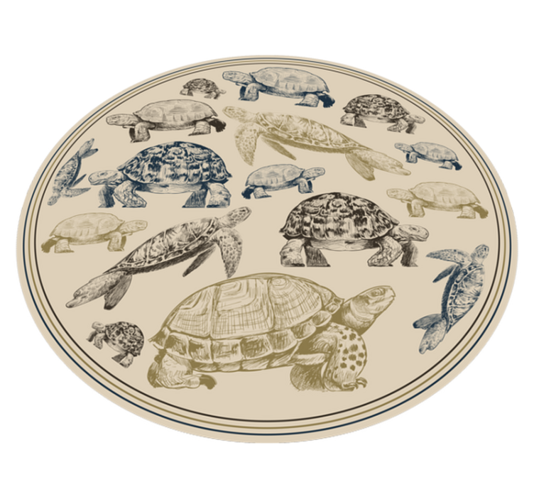 Turtle Illustrations animal vinyl rug - TenStickers