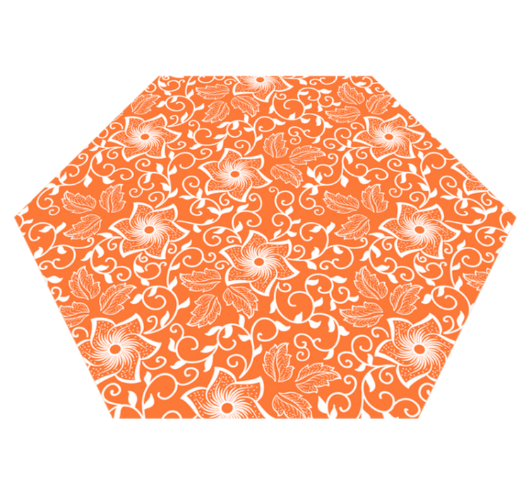 Floral Ornament flower vinyl rug - TenStickers