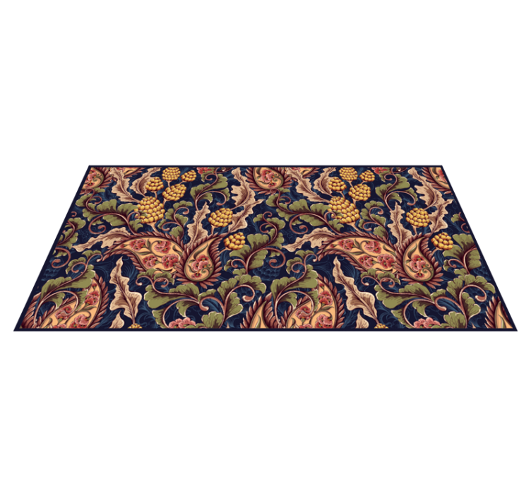 Floral Ornamentation flower vinyl rug - TenStickers