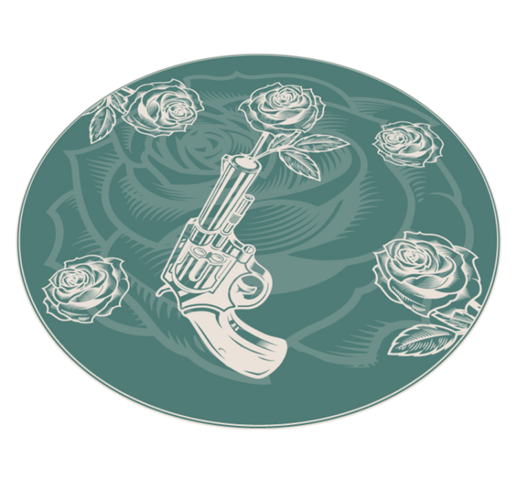 Floral Revolver flower vinyl rug - TenStickers