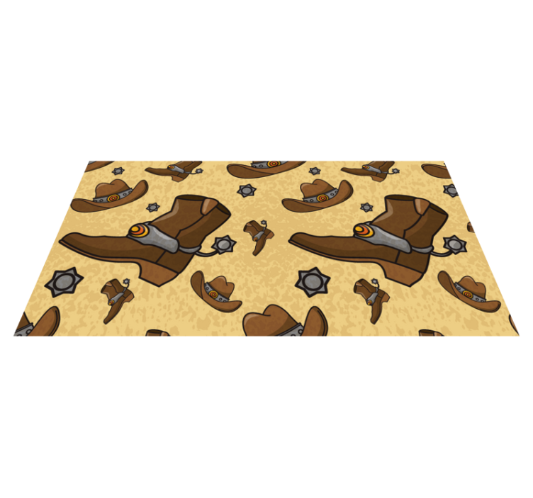 Cowboy Boot Motif animal vinyl rug - TenStickers