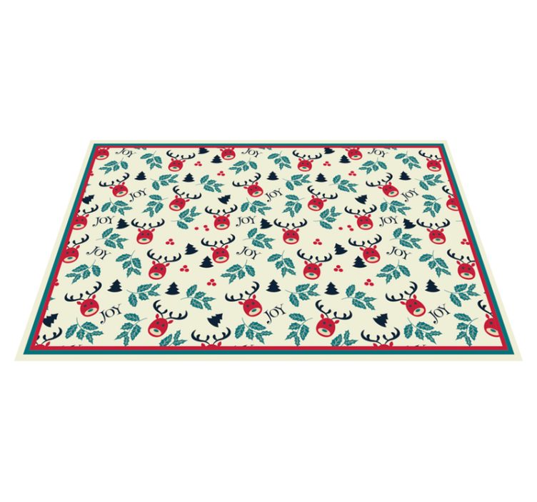 Festive Reindeer Pattern christmas vinyl rug - TenStickers