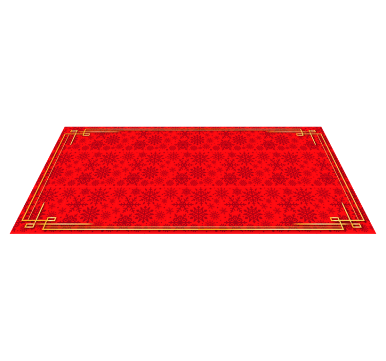 Red snowflakes vinyl hall rug - TenStickers