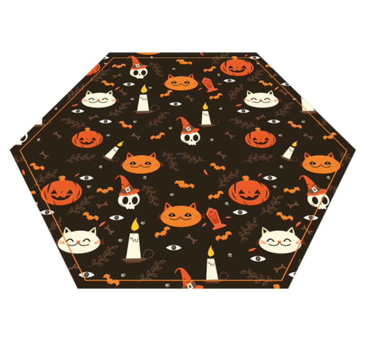 Frightful Halloween cat carpet animal vinyl rug - TenStickers