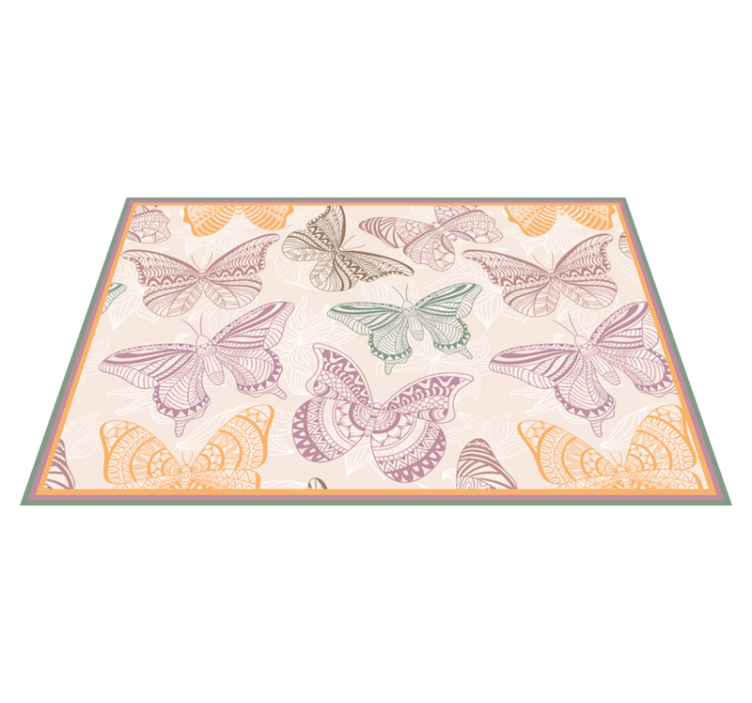Colored ornamental butterflies animal rug - TenStickers