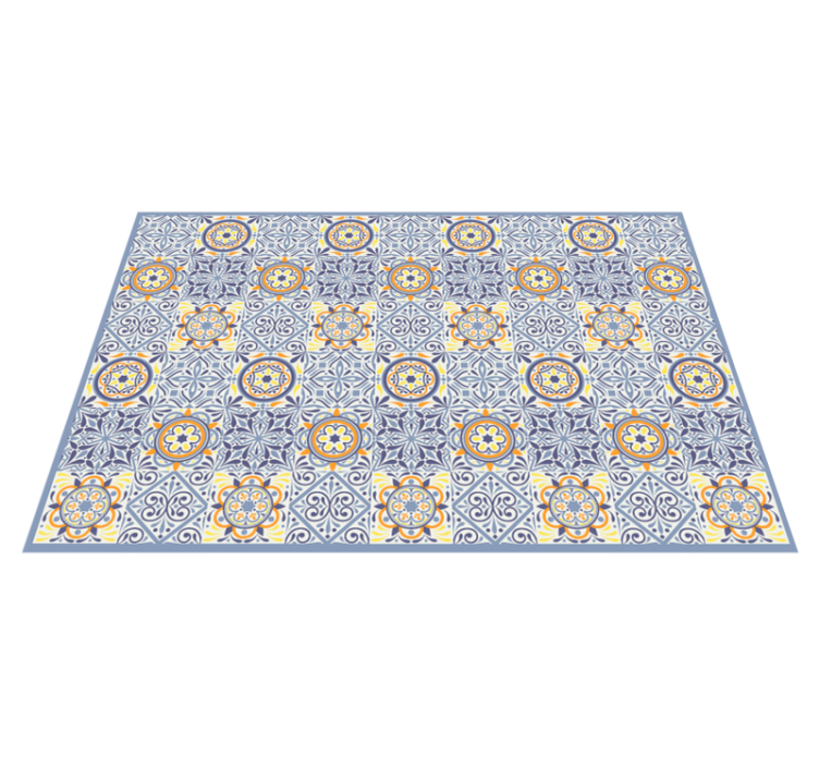 Yellow and grey  tile carpet - TenStickers