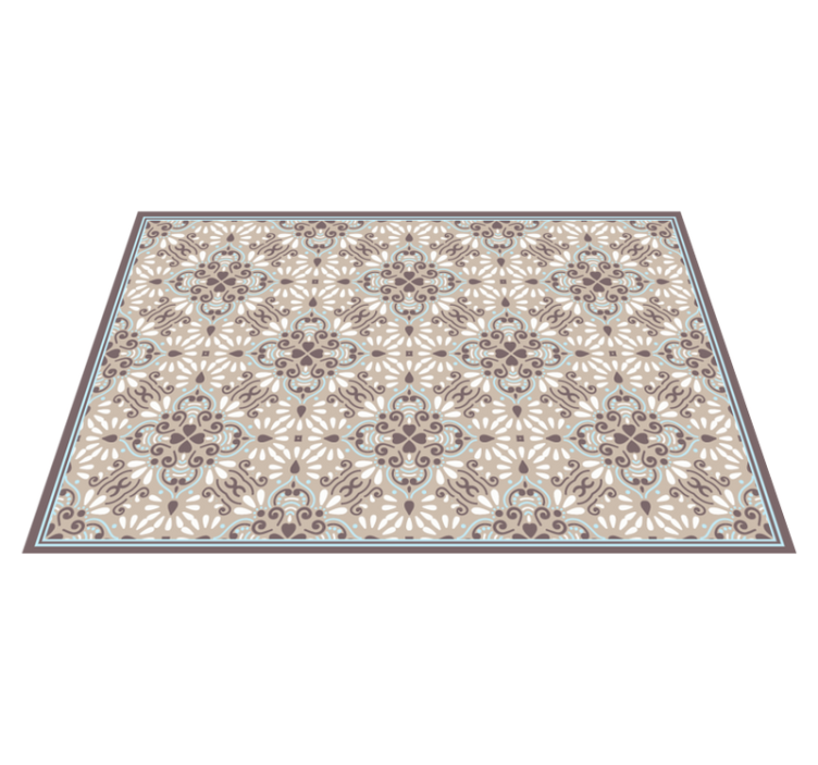 Ornate Patterned Design tile vinyl rug - TenStickers