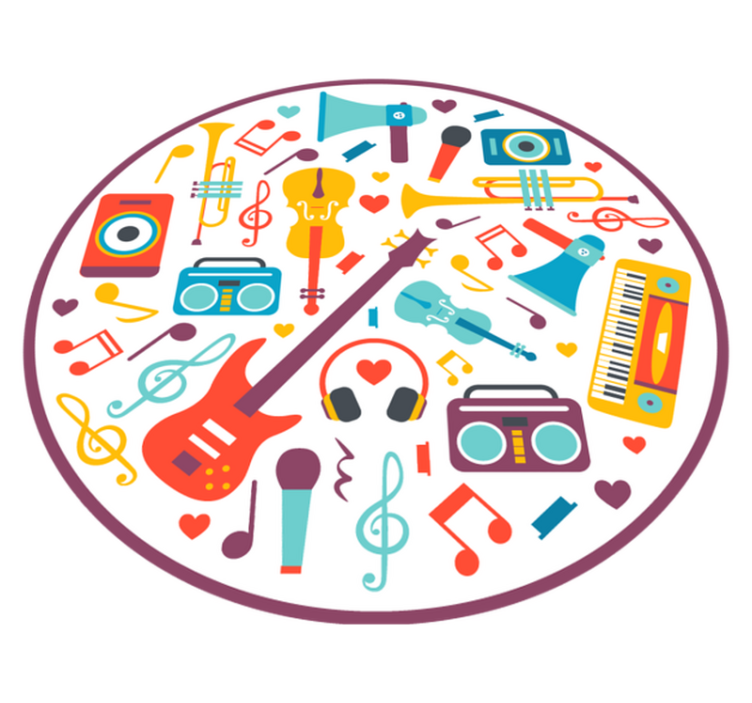 Musical Playtime Circle vinyl rug - TenStickers