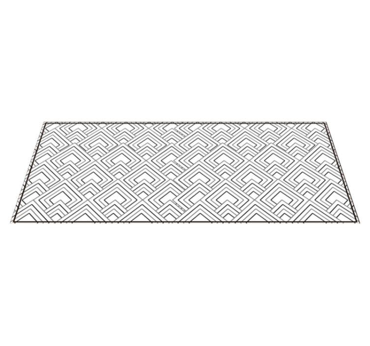 Panorama black and white geometric vinyl rug - TenStickers