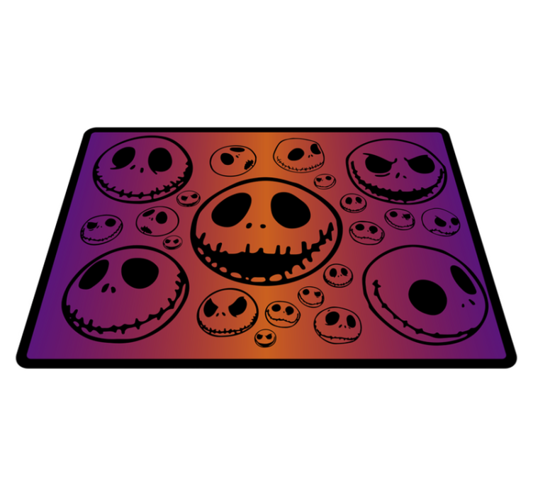Spooky Skulls Pattern halloween vinyl rug - TenStickers
