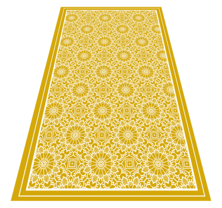 Vintage shape yellow vintage rug - TenStickers