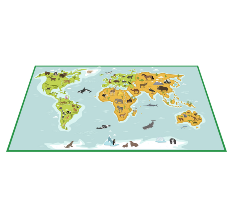 Cartographic Exploration world map vinyl rug - TenStickers