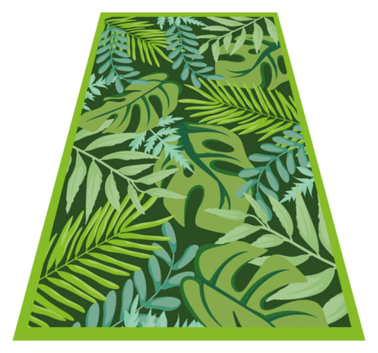 Tropical Foliage Decor flower vinyl rug - TenStickers