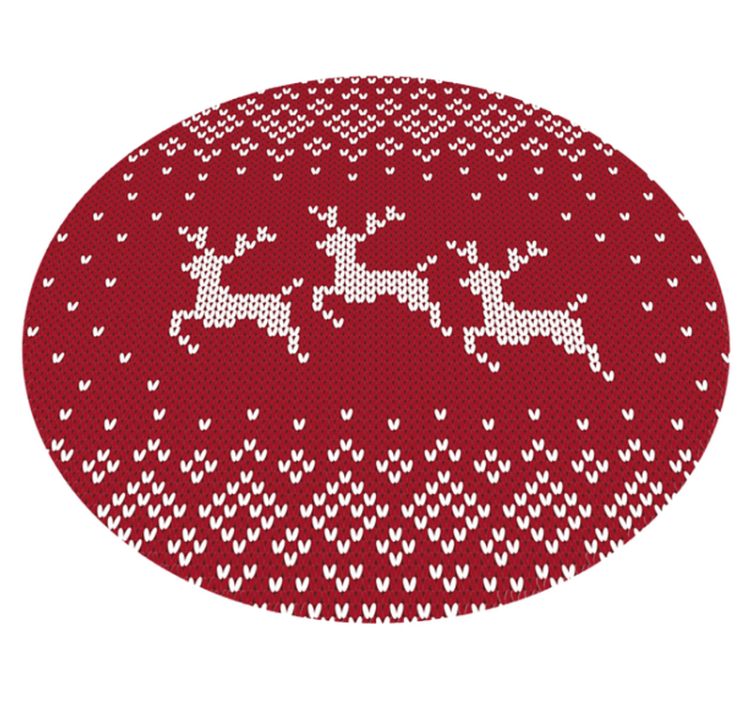 Reindeer Motif christmas vinyl rug - TenStickers