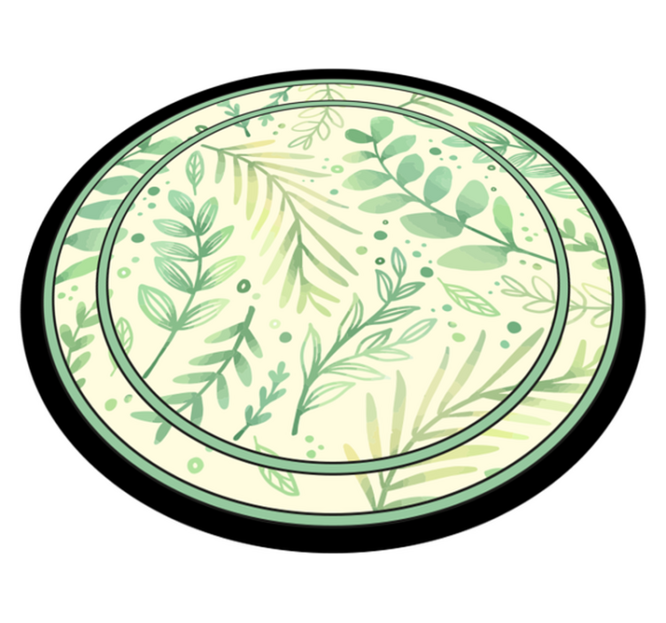 Botanical Motif Accent flower vinyl rug - TenStickers