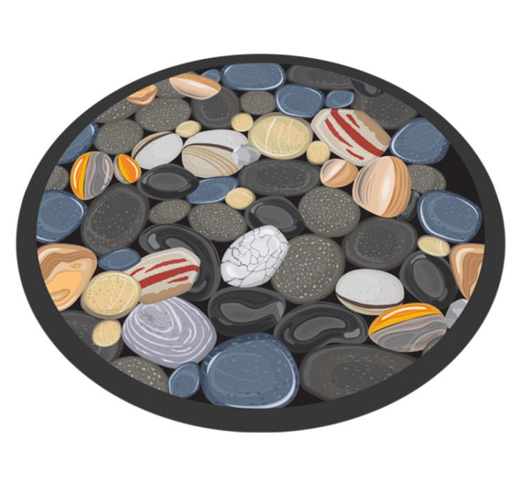 Pebble Mosaic circular vinyl rug - TenStickers
