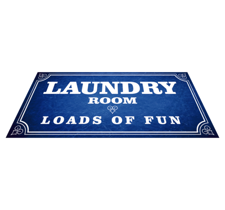 Laundry Room Fun custom vinyl rug - TenStickers