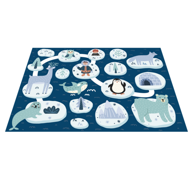 Polar animal road kids vinyl rug - TenStickers