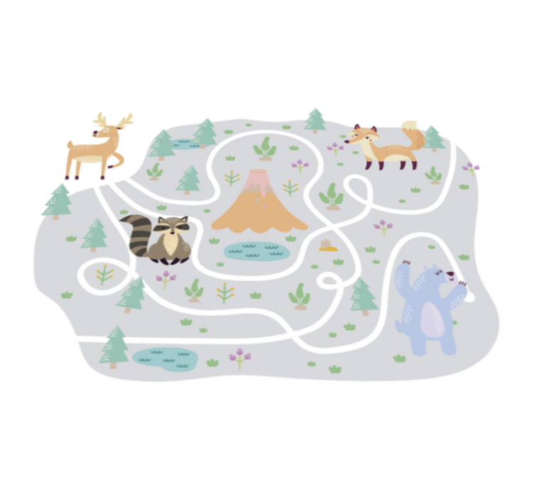 Playful Forest Path gaming vinyl rug - TenStickers