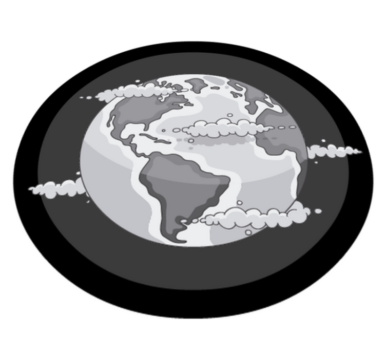 Monochrome Globe world map vinyl rug - TenStickers