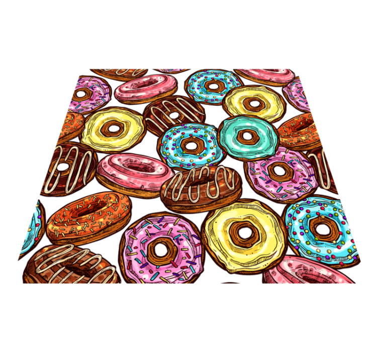 Colorful Donut Collection vinyl rug - TenStickers
