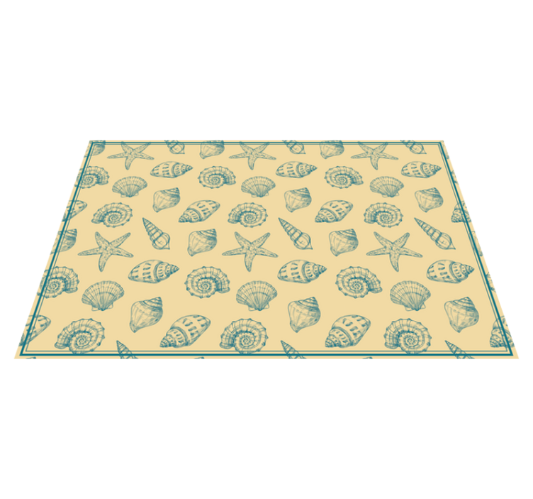 Hand draw seashells and starfish animal rug - TenStickers