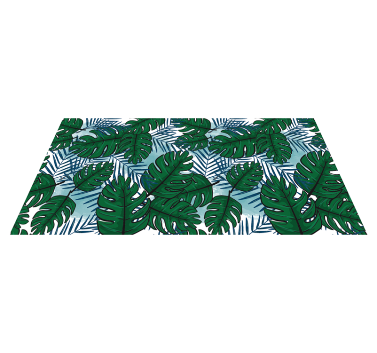 Tropical Monstera Pattern floral vinyl rug - TenStickers