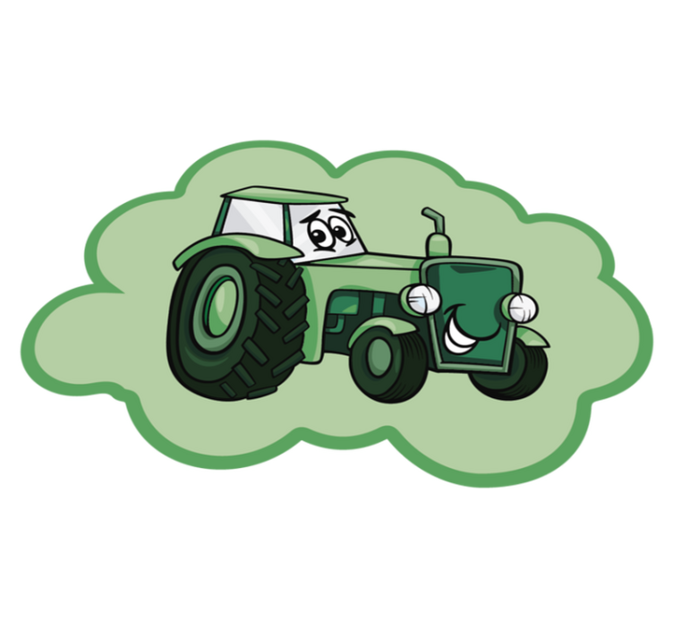green tractor kids vinyl rug - TenStickers