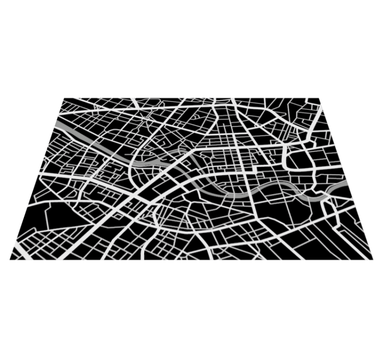 Urban Map Detail world map vinyl rug - TenStickers